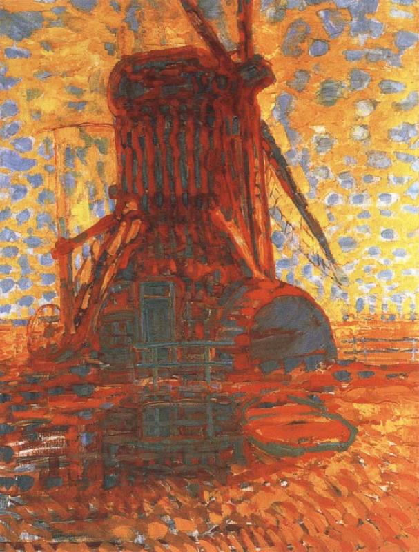 Piet Mondrian molen mill the winkel mill in sunlight,1908 oil painting image